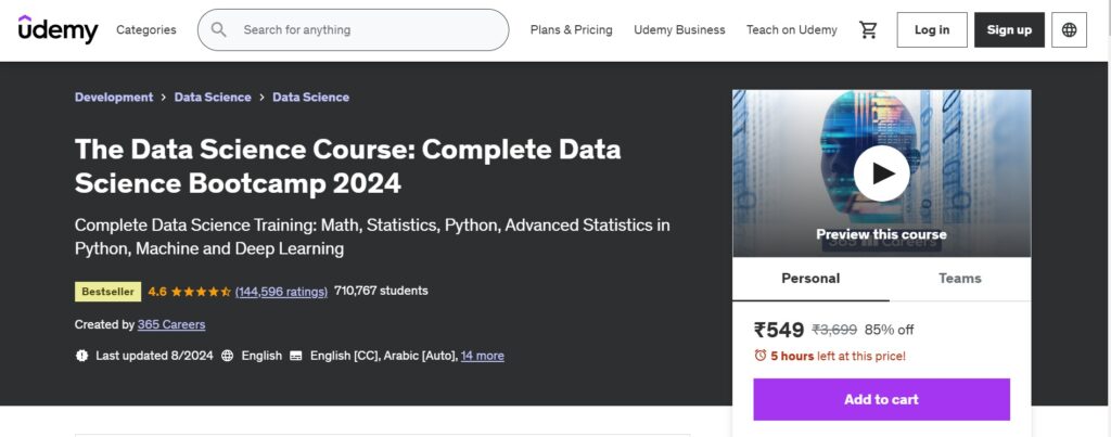 Udemy data science course