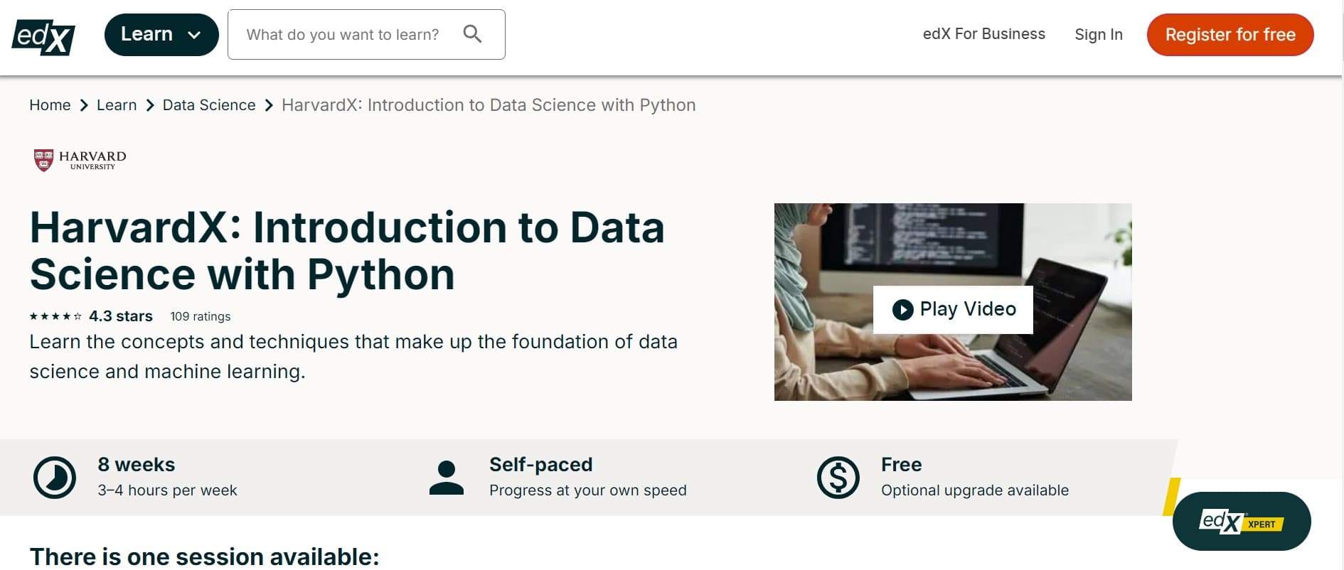 edX data science course